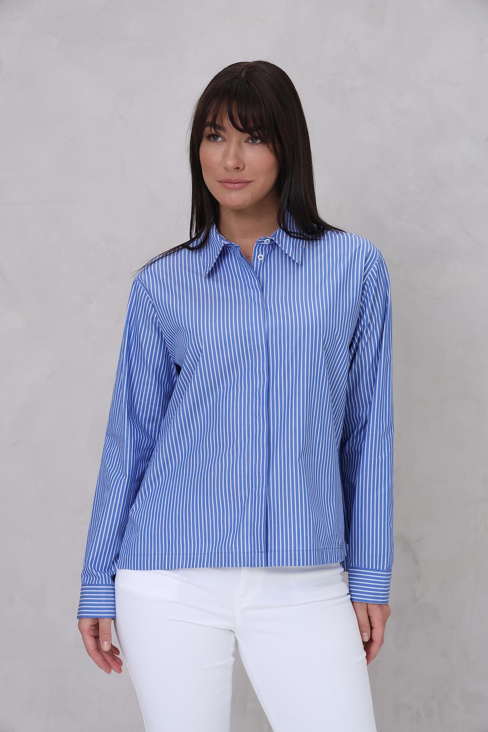 Рубашка Cinque в полоску голубую