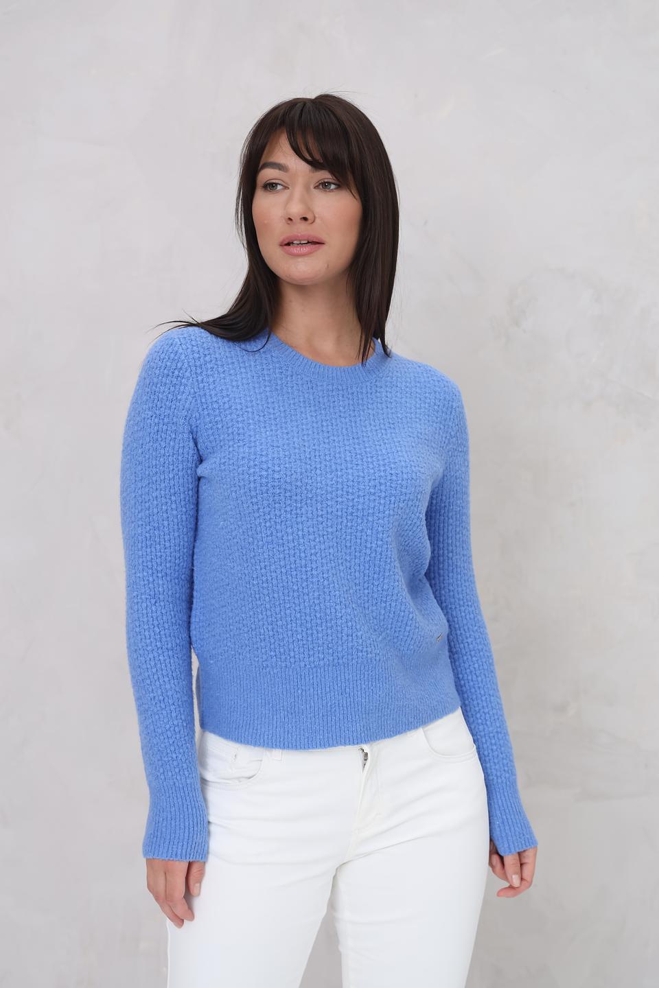 Пуловер Cinque голубой с текстурой