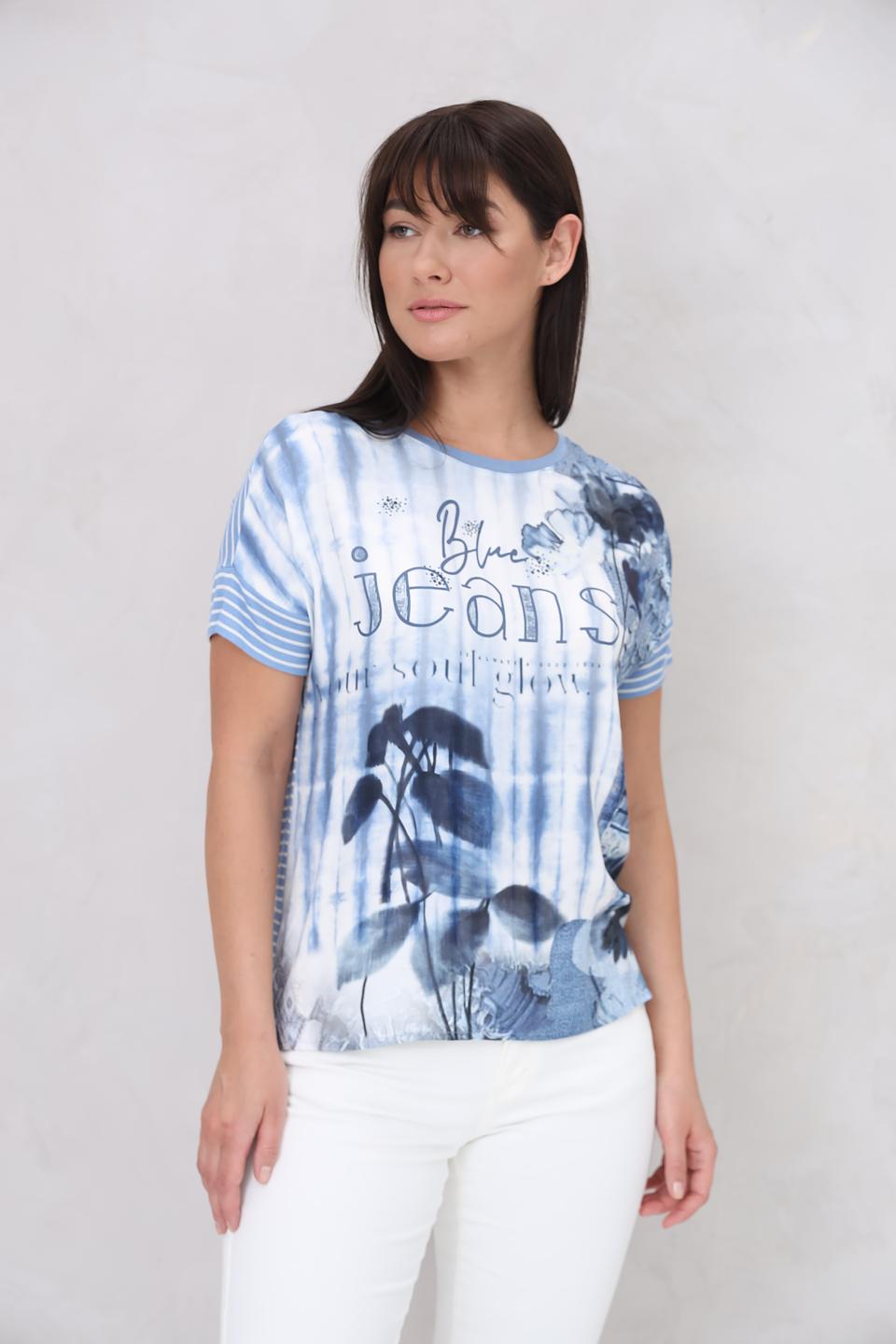 Футболка Lecomte с принтом Blue Jeans