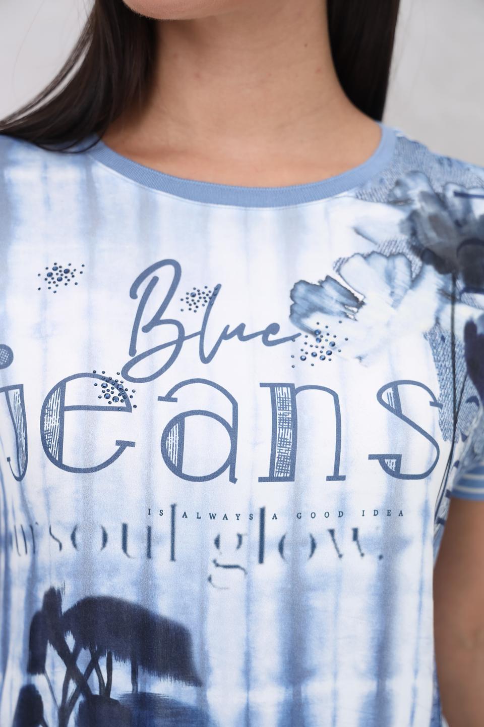 Футболка Lecomte с принтом Blue Jeans