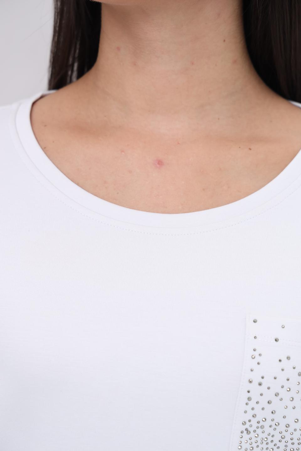 Пуловер Monari с кристаллами белый