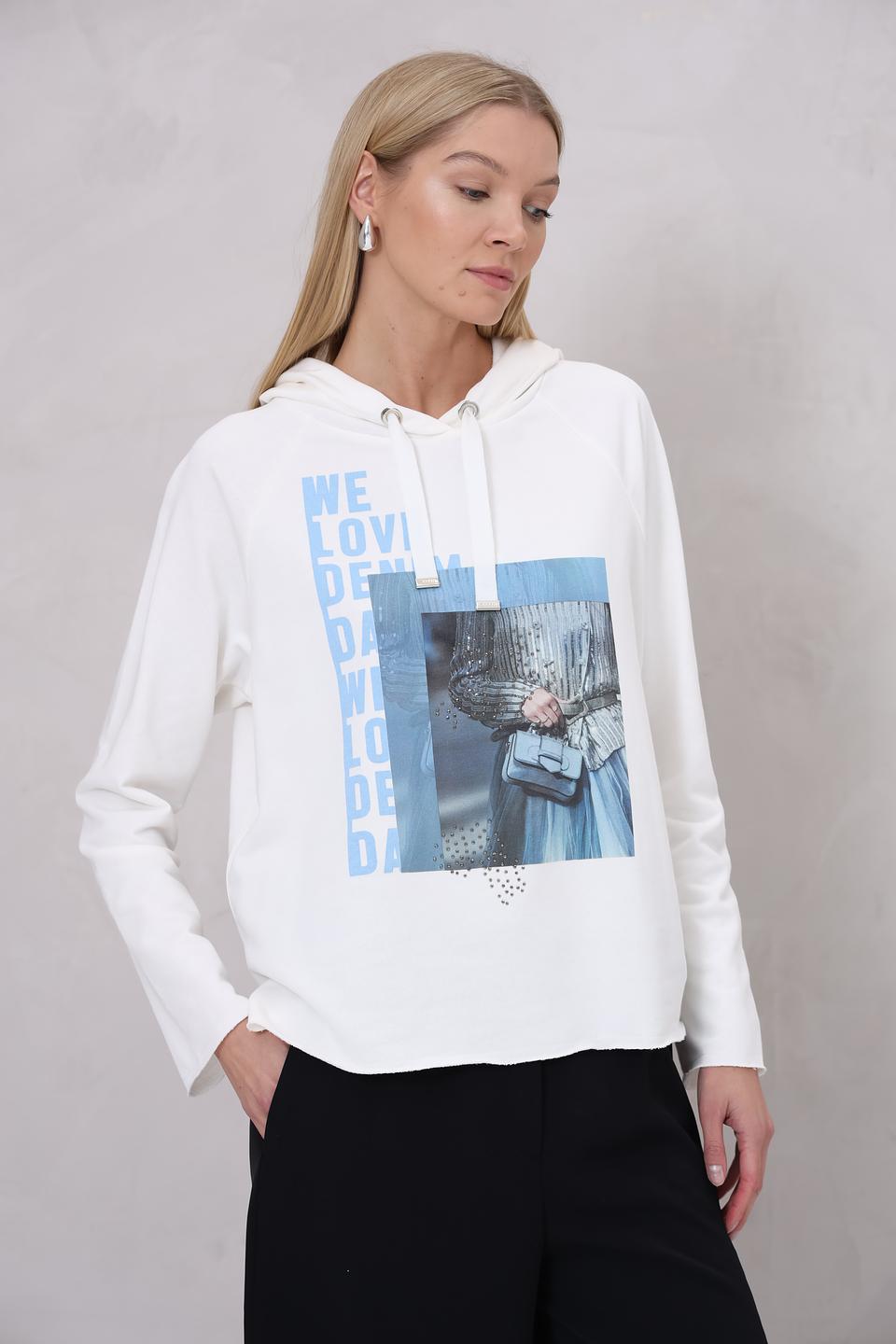 Пуловер Monari с принтом белый