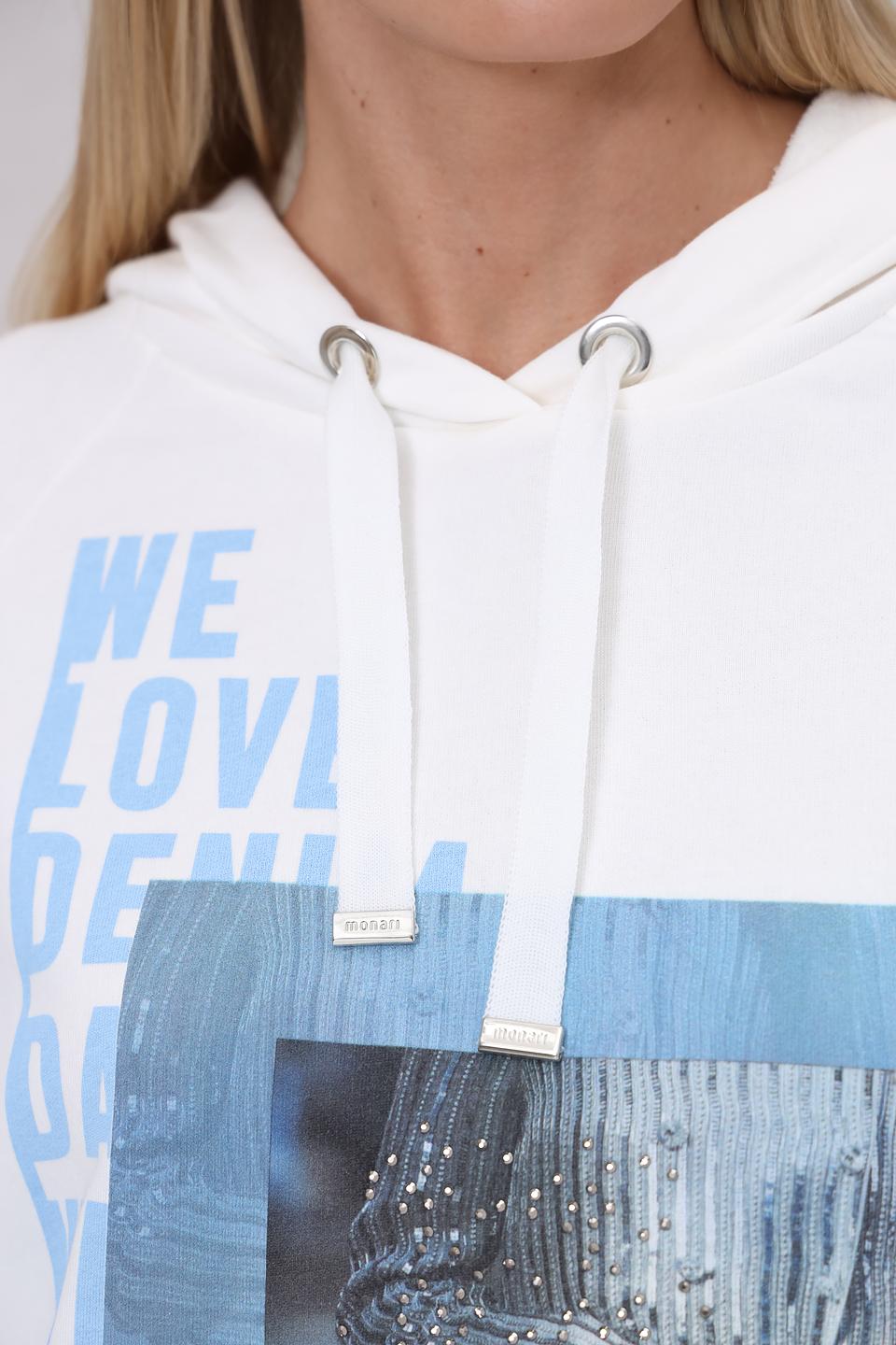 Пуловер Monari с принтом белый