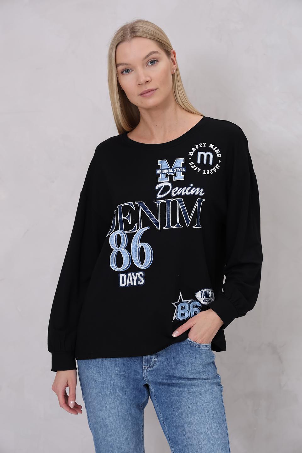 Пуловер Monari Denim чёрный