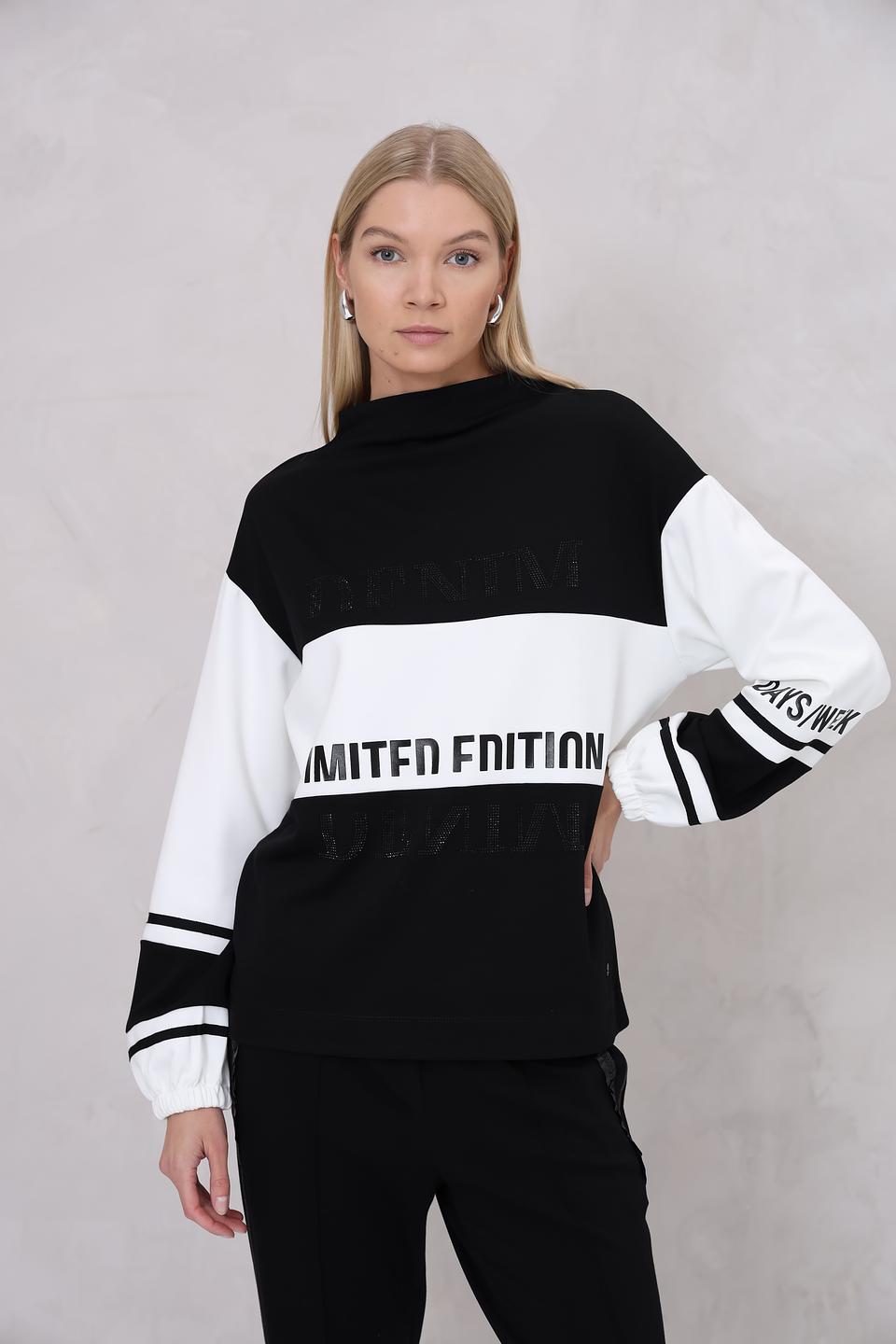 Пуловер Monari чёрно-белый с логотипом