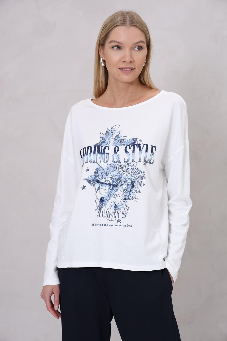 Лонгслив Monari с принтом Spring