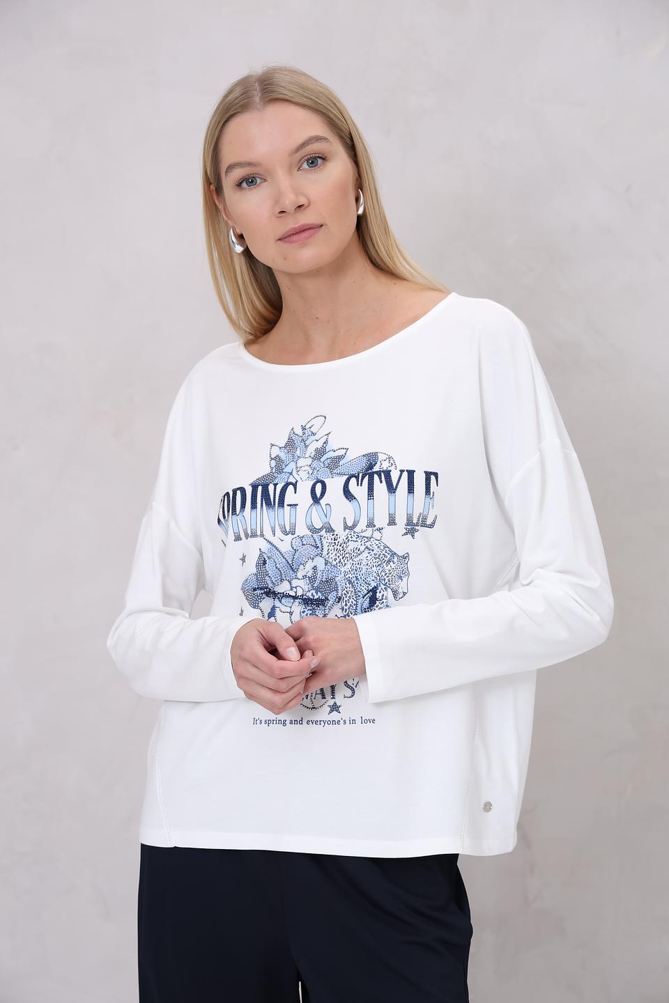 Лонгслив Monari с принтом Spring