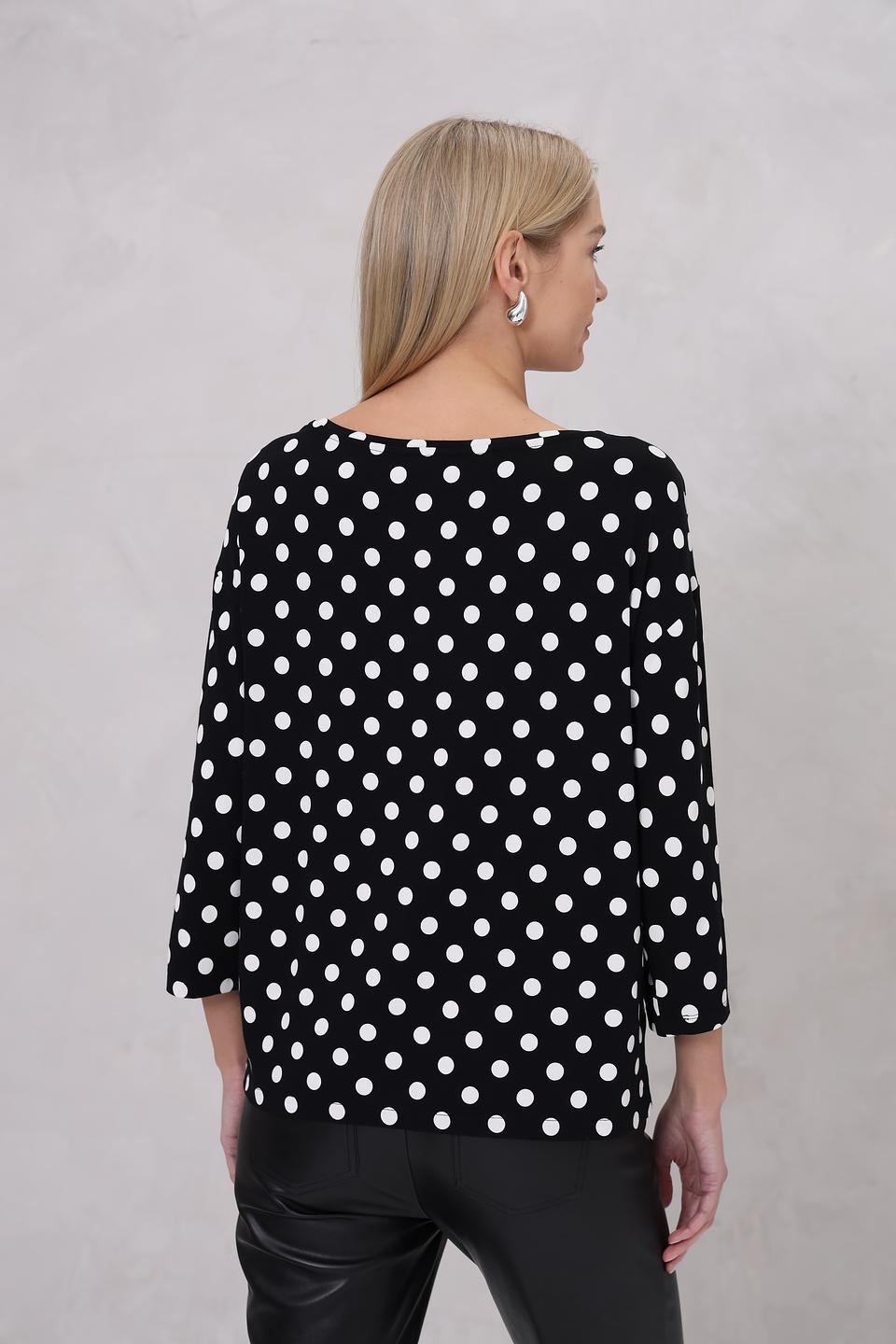 Лонгслив Monari в горошек чёрный