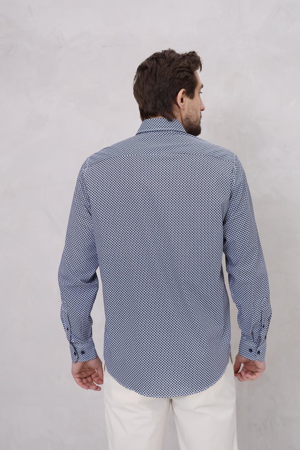 Рубашка Casa Moda с принтом синий