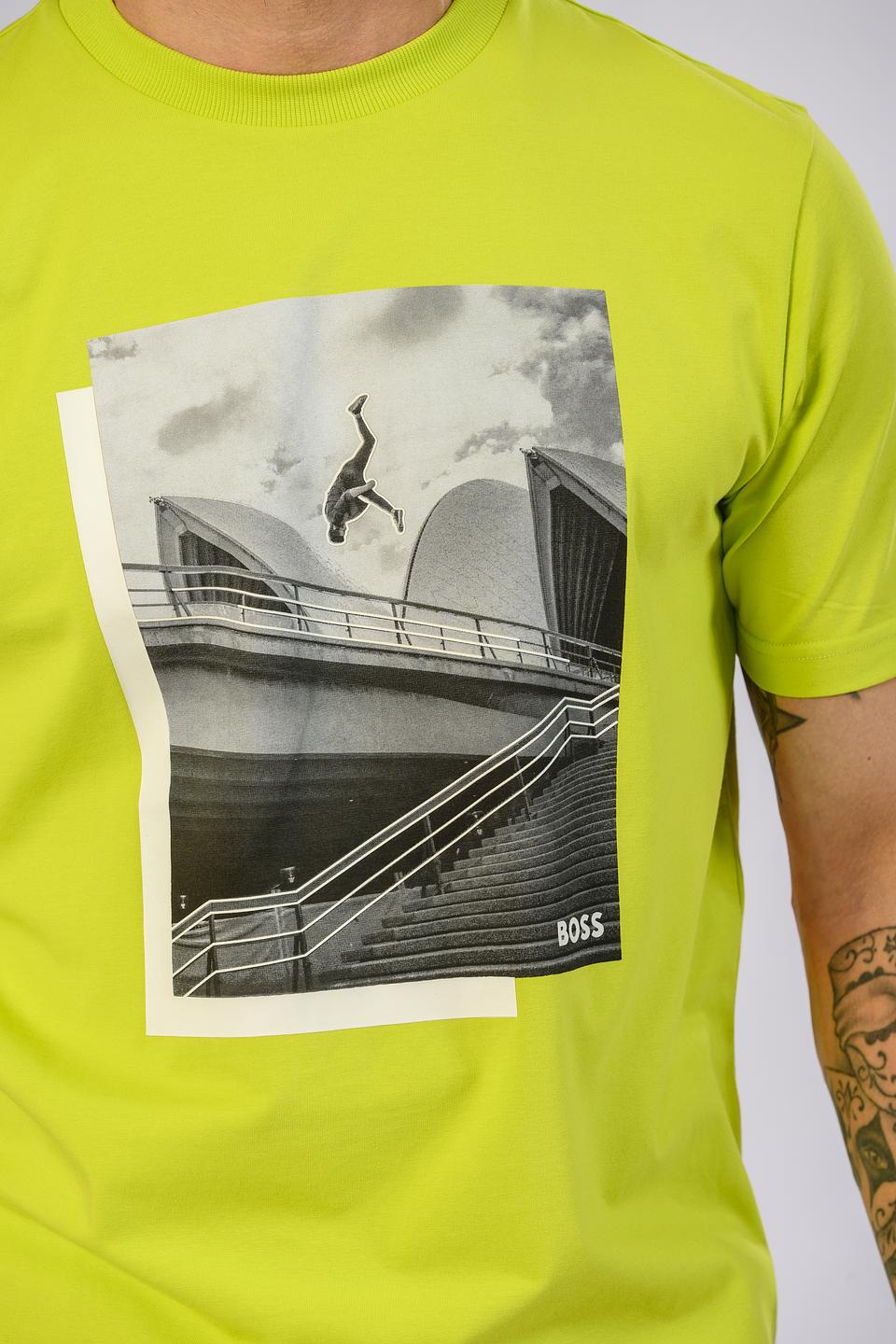 Футболка Boss Green с принтом лайм