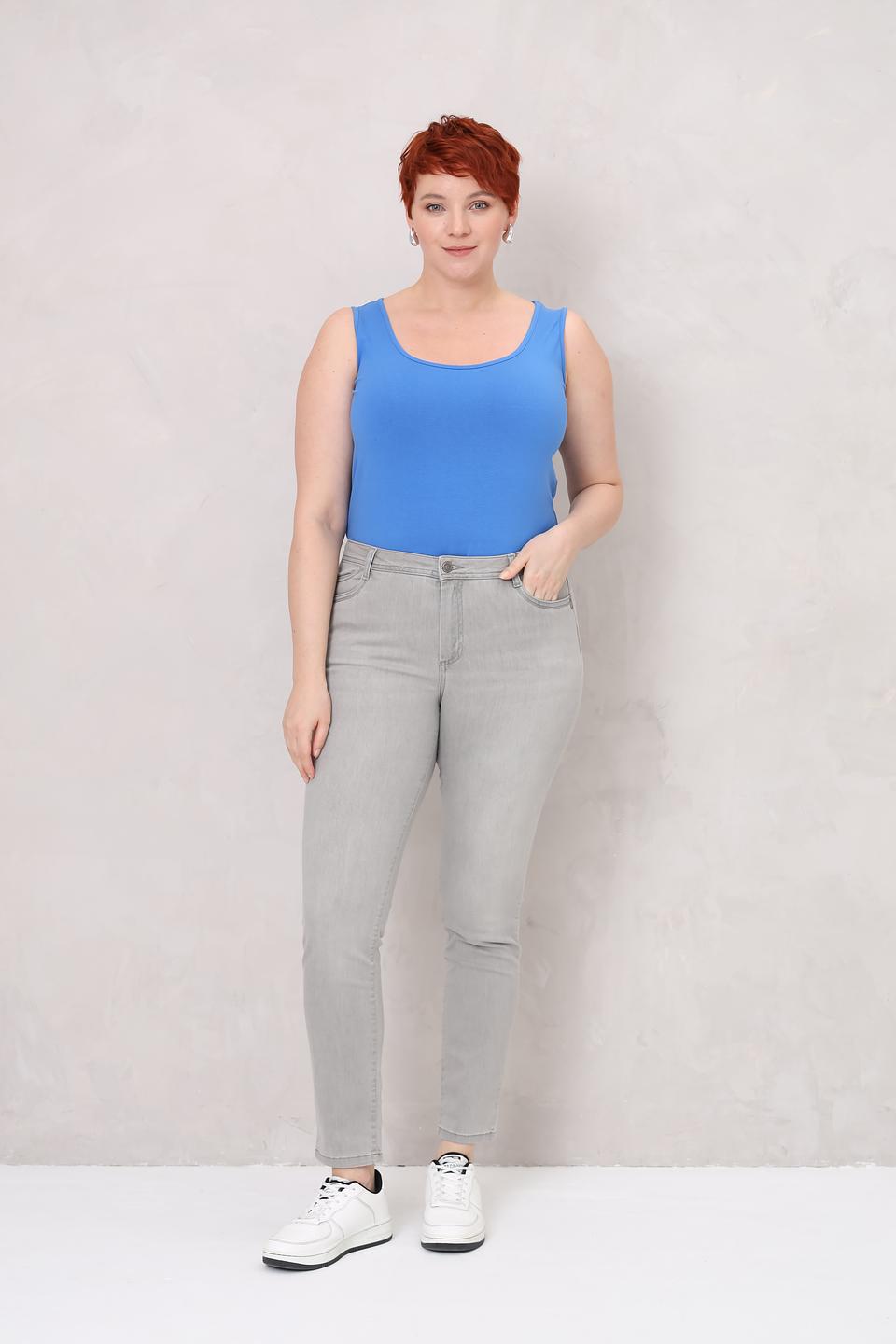 Джинсы Lebek серые с высокой посадкой