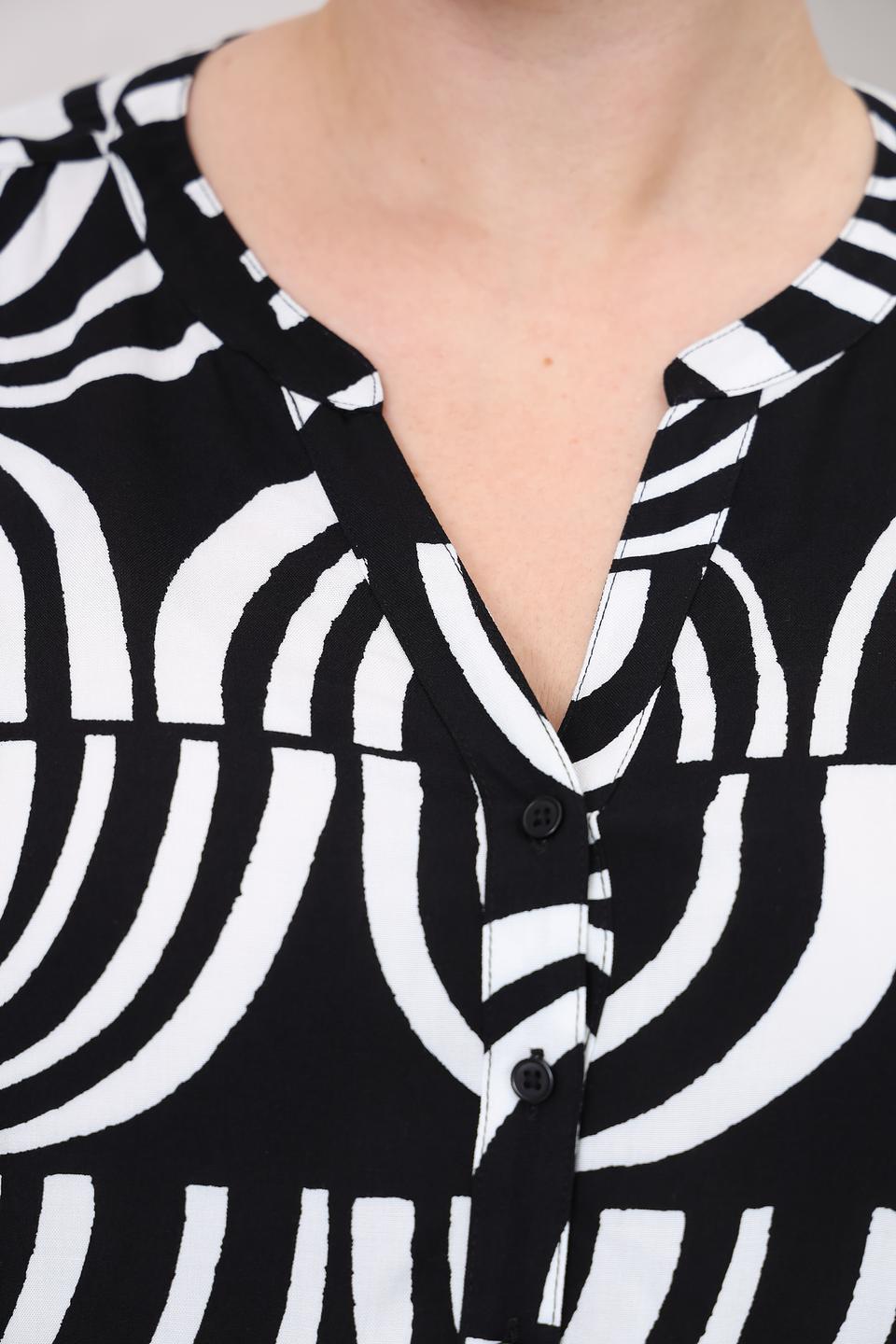 Блуза Via Appia DUE с принтом чёрно-белая