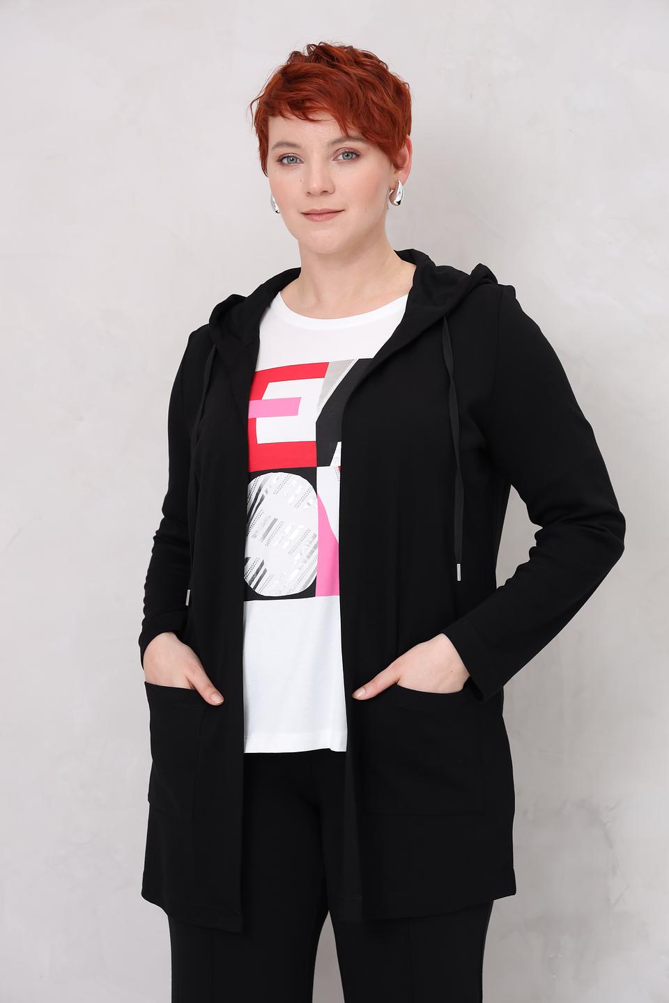 Жакет Via Appia чёрный с капюшоном