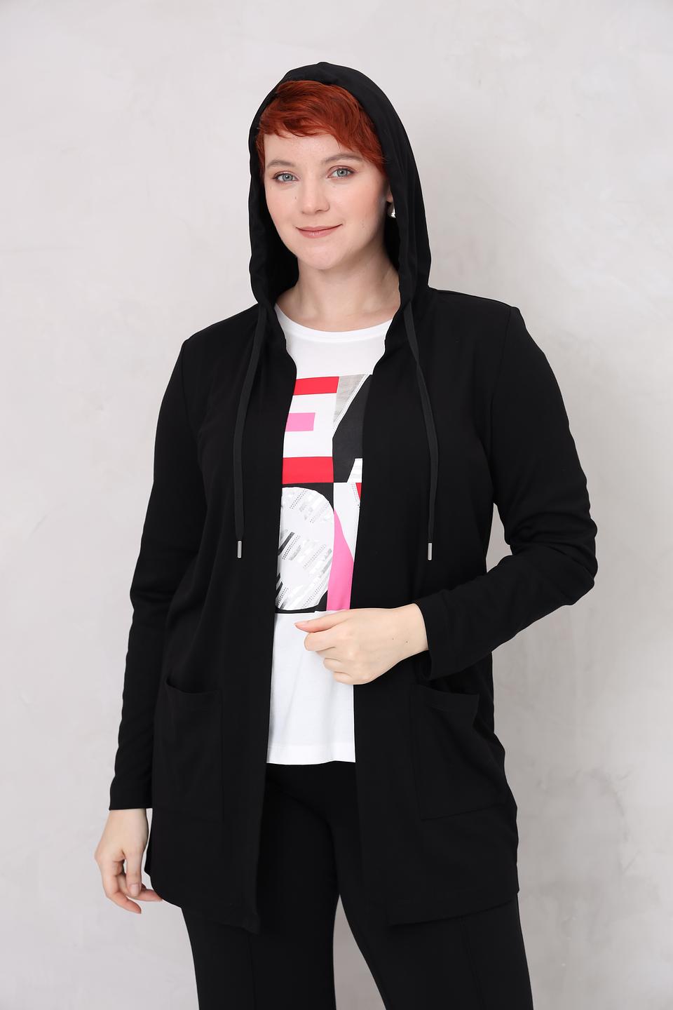 Жакет Via Appia чёрный с капюшоном