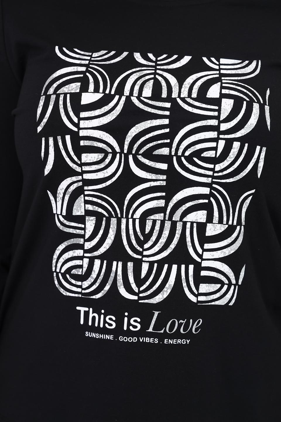 Лонгслив Via Appia с принтом чёрный