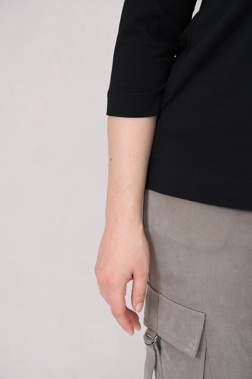 Лонгслив Via Appia с принтом чёрный