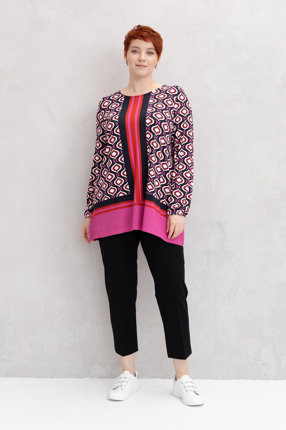 Блуза Frapp с принтом и полосками