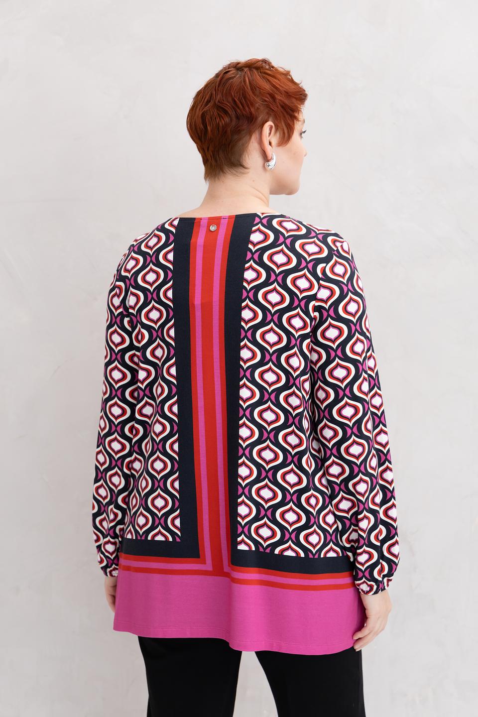 Блуза Frapp с принтом и полосками