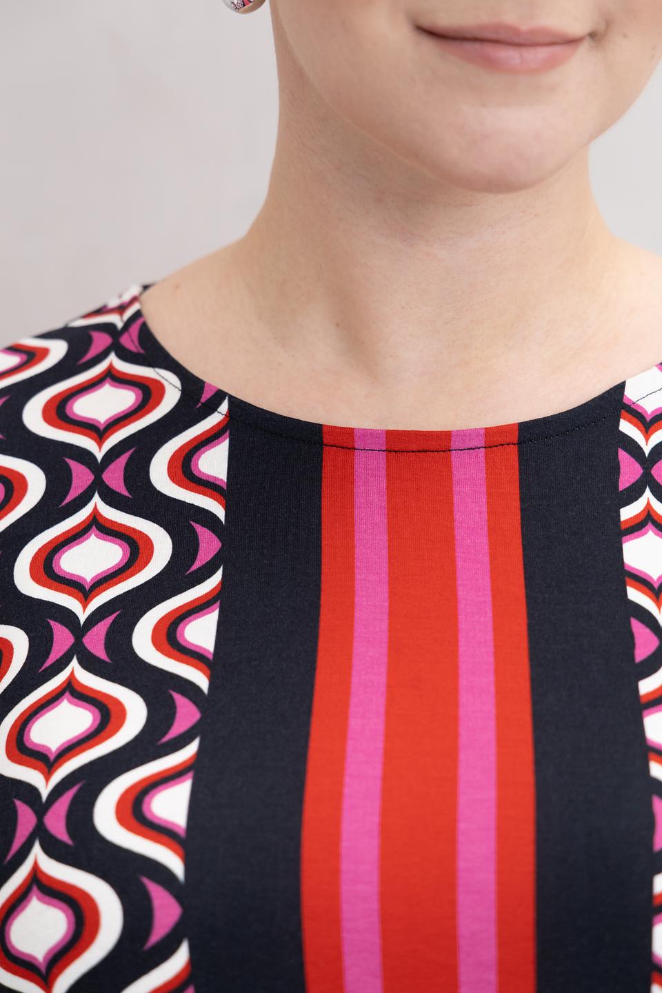 Блуза Frapp с принтом и полосками