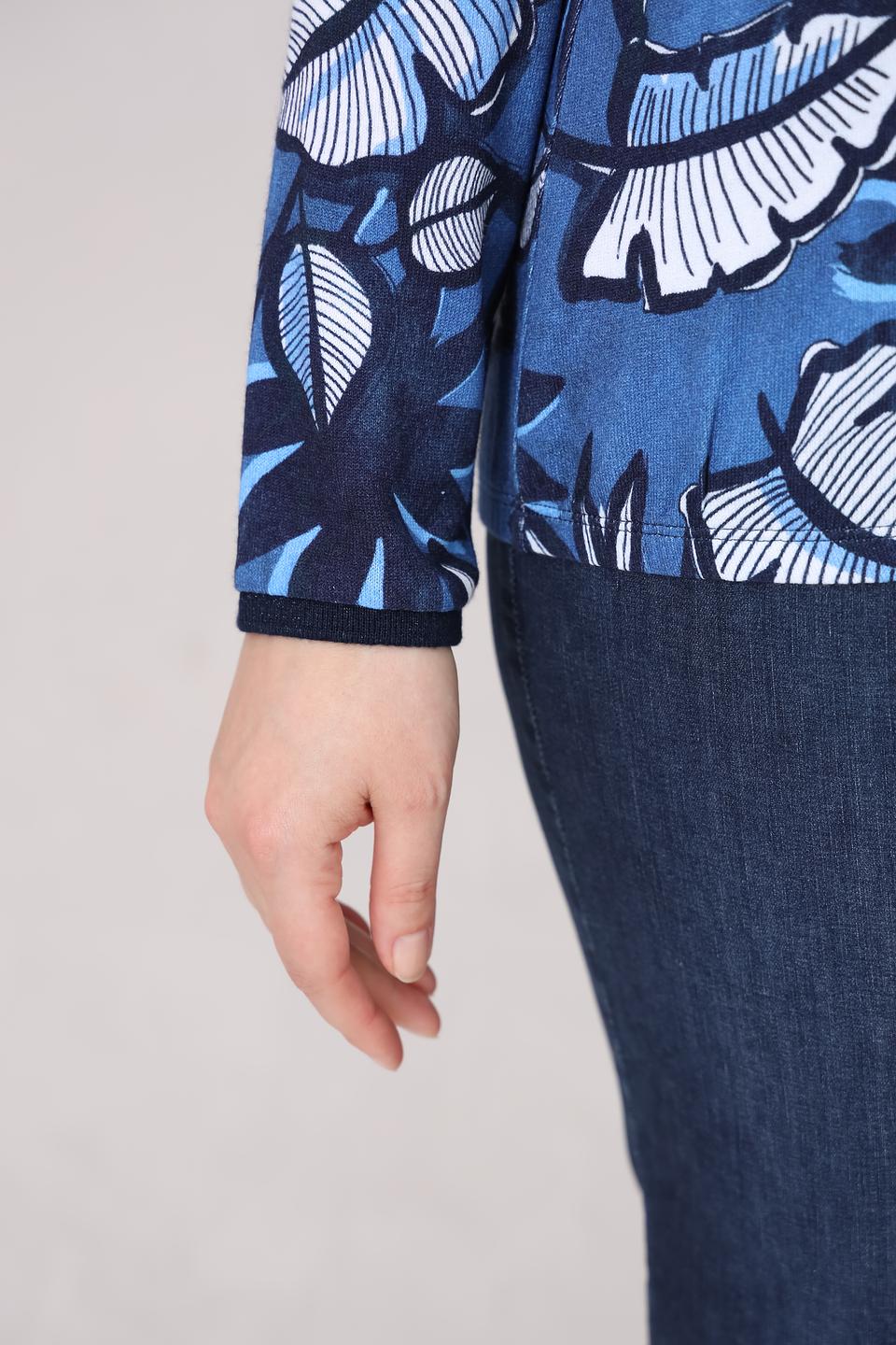 Пуловер Rabe collection с принтом синий