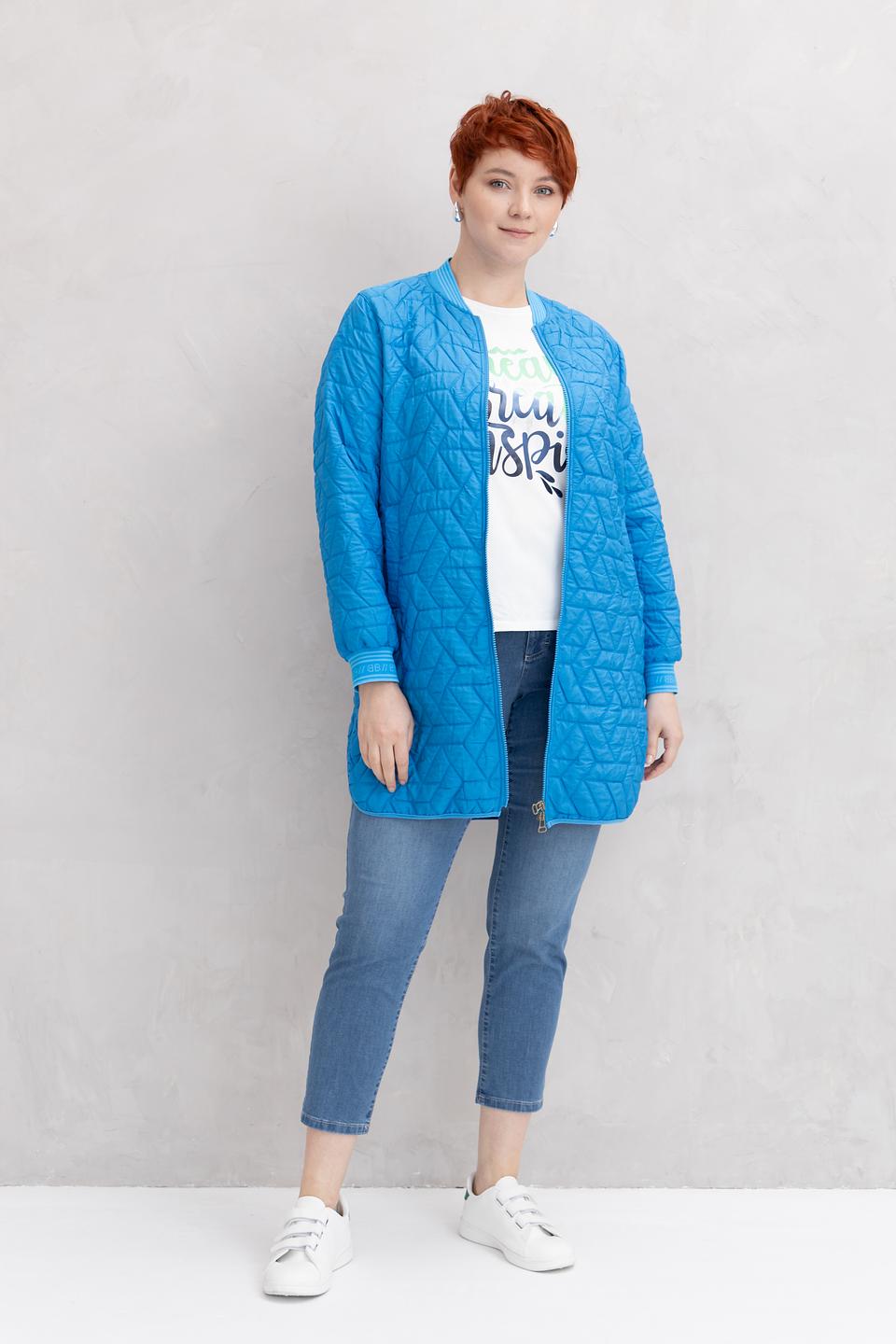 Пальто Bianca стеганое голубое