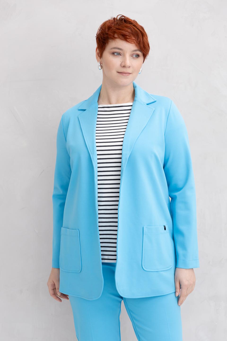 Жакет Frapp голубой приталенный
