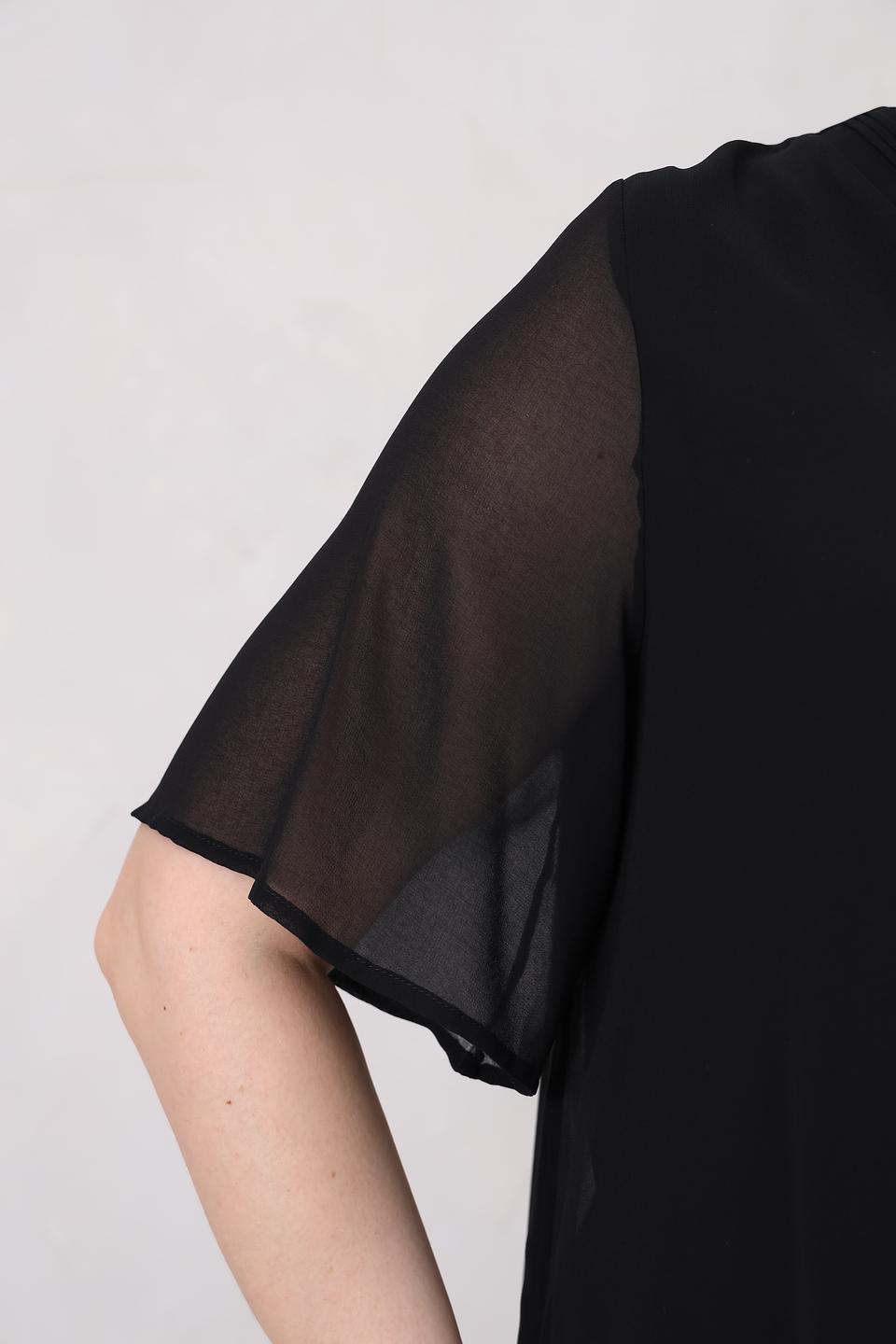 Блуза Frapp чёрная с рукавами-воланами