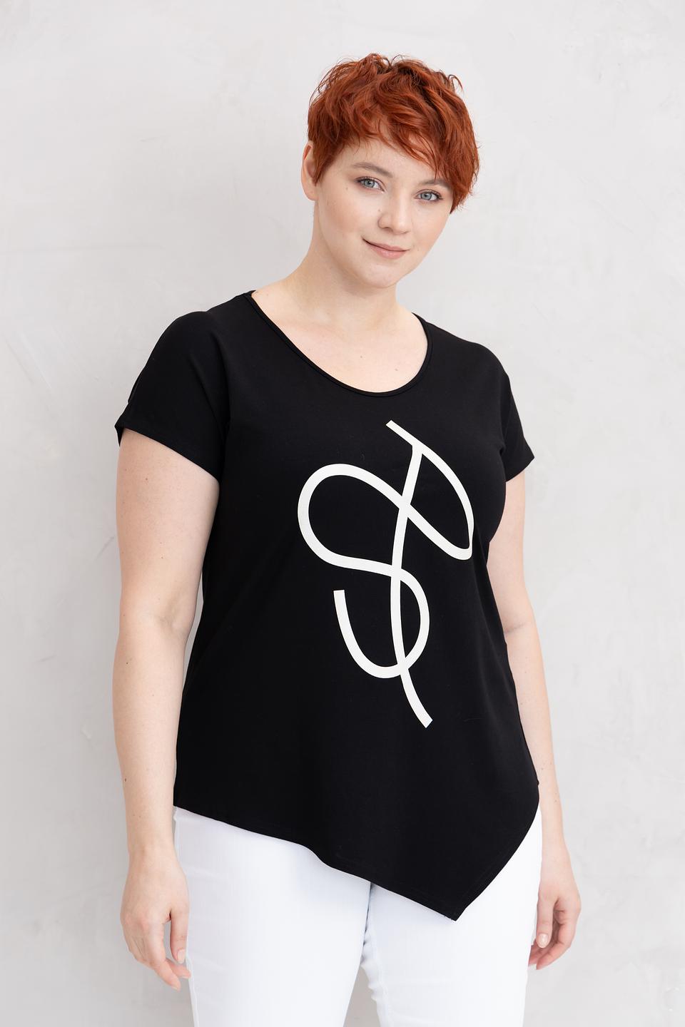 Футболка Doris Streich с принтом чёрная