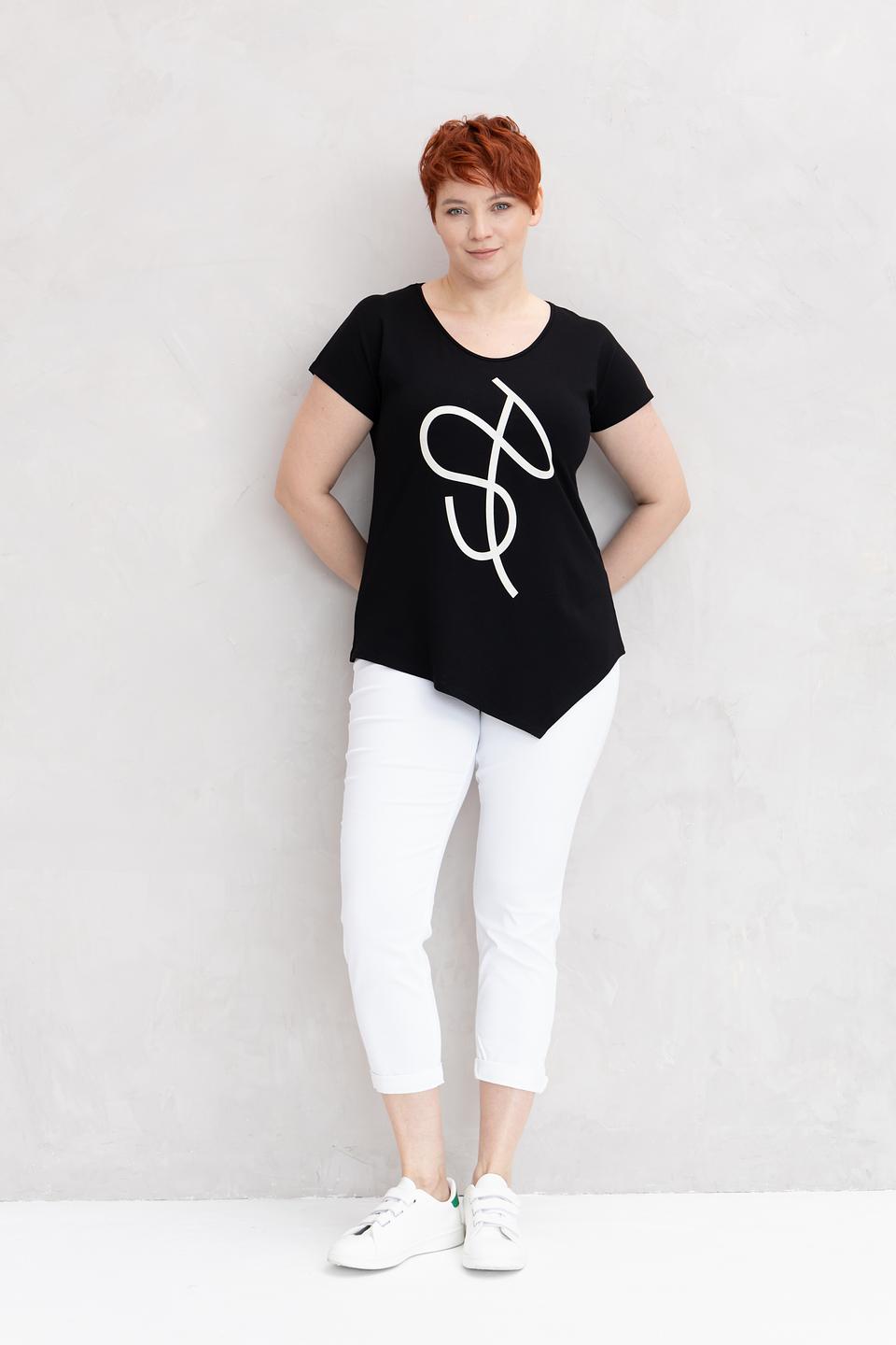 Футболка Doris Streich с принтом чёрная