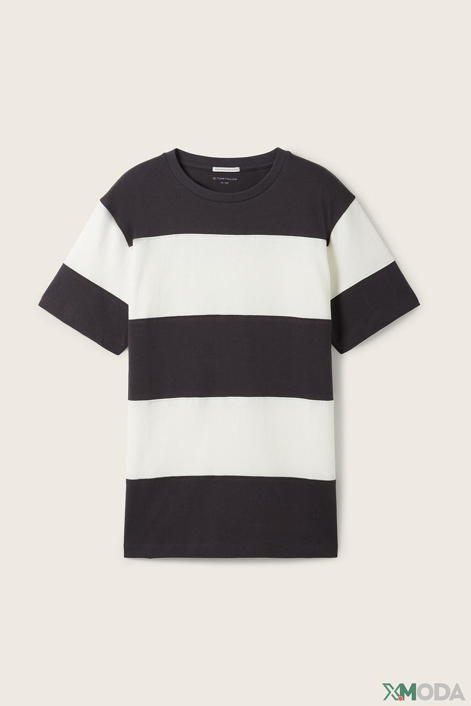 Футболка Tom Tailor в полоску серая