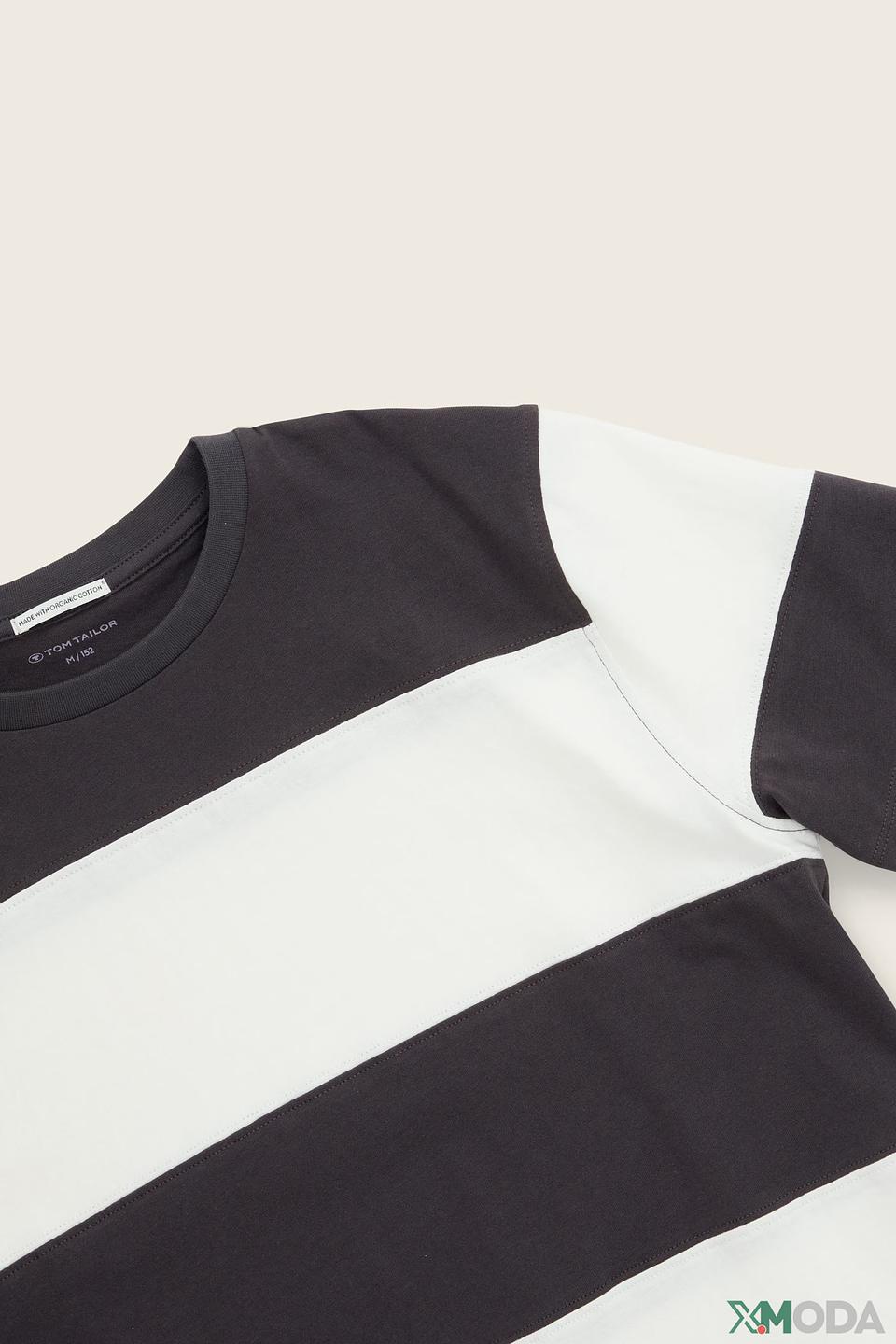 Футболка Tom Tailor в полоску серая