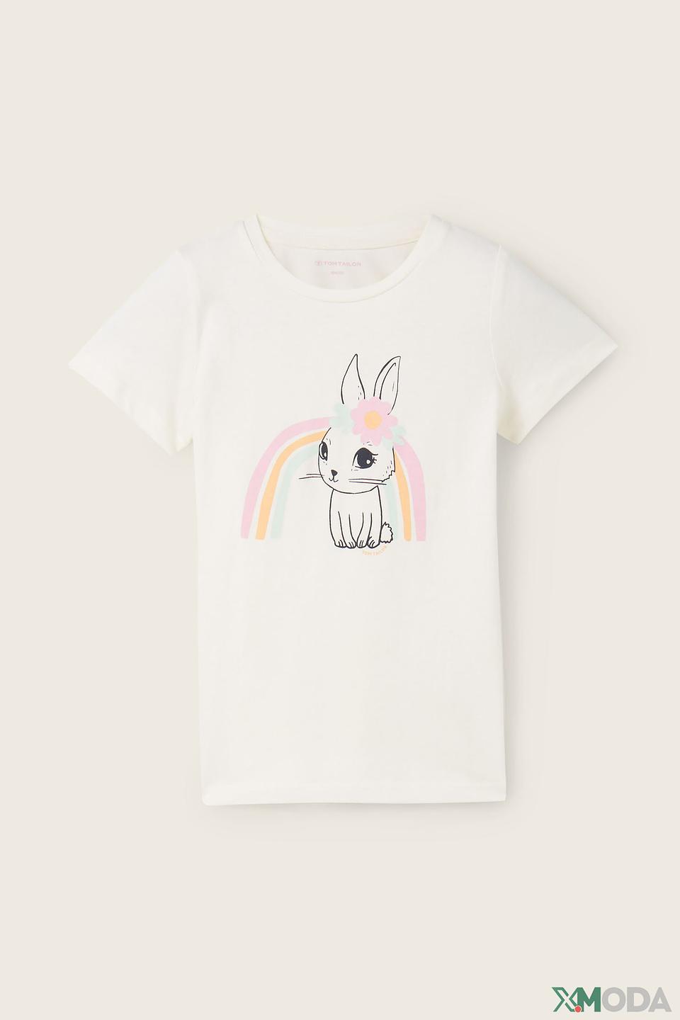 Футболка Tom Tailor дев. с зайчиком белый