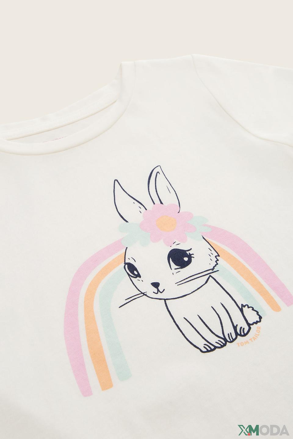 Футболка Tom Tailor дев. с зайчиком белый