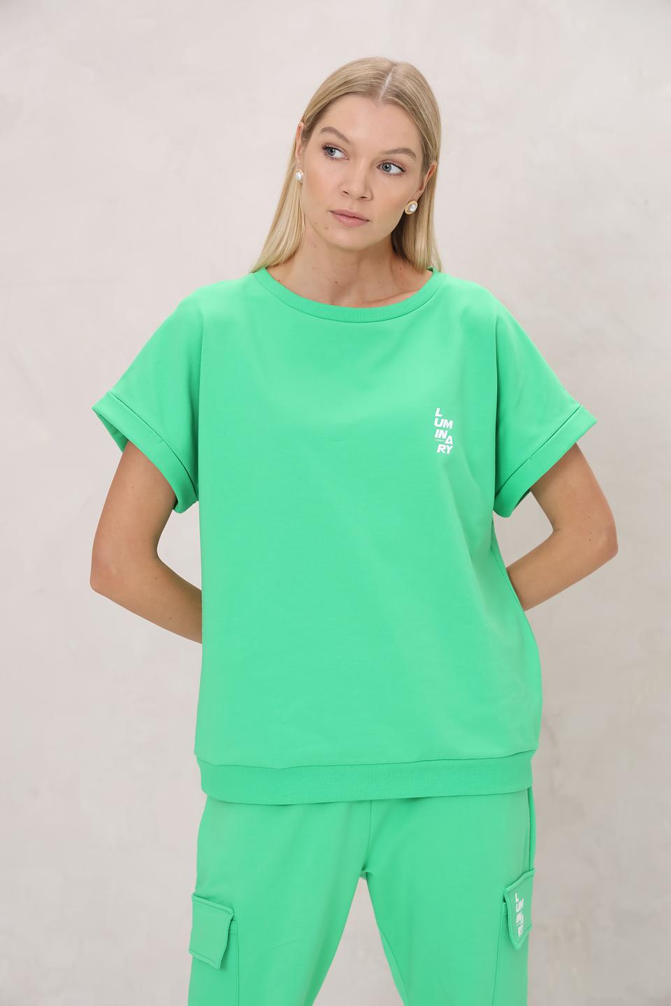 Пуловер UNQ женский лайм с логотипом