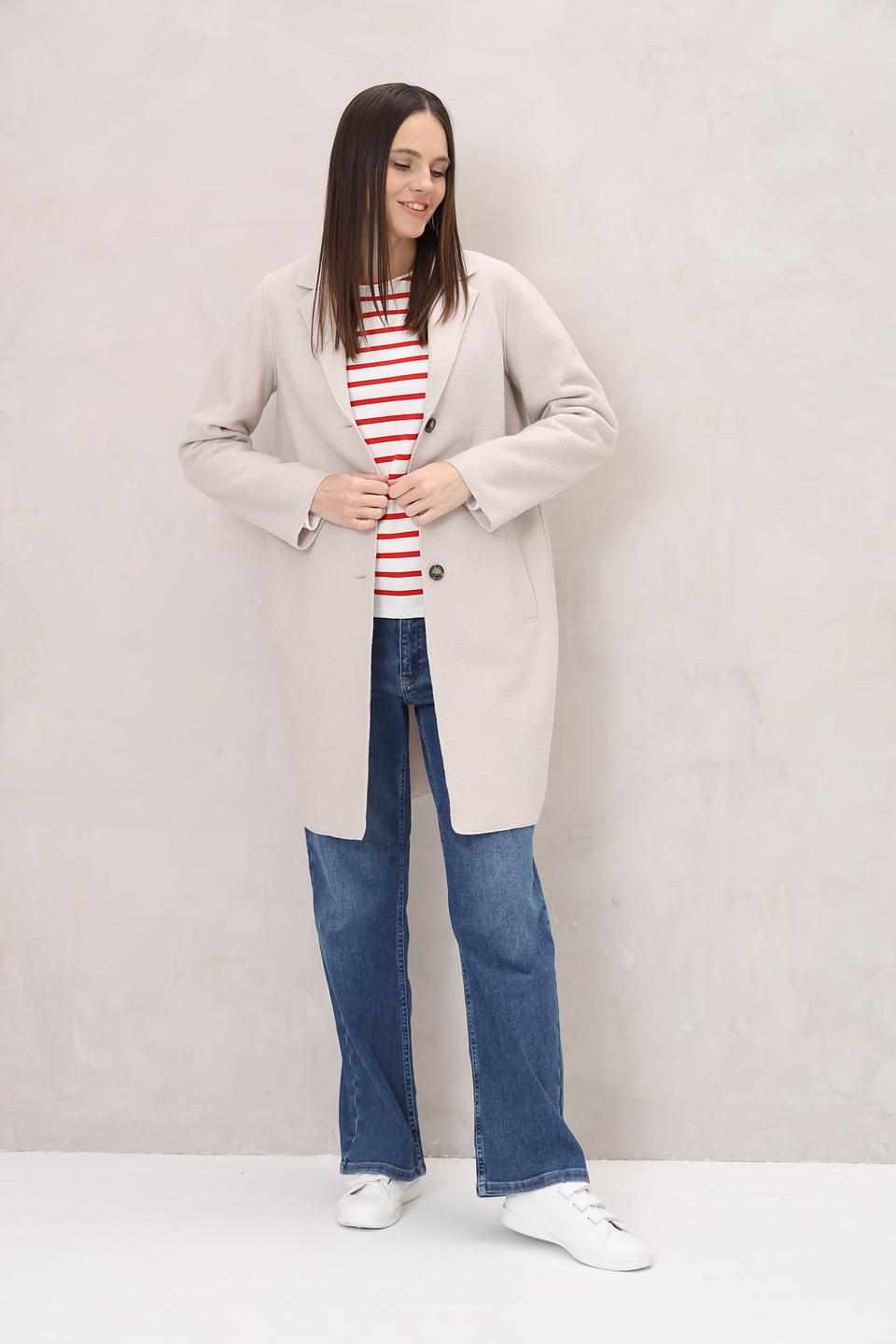 Пальто Oui женское бежевое