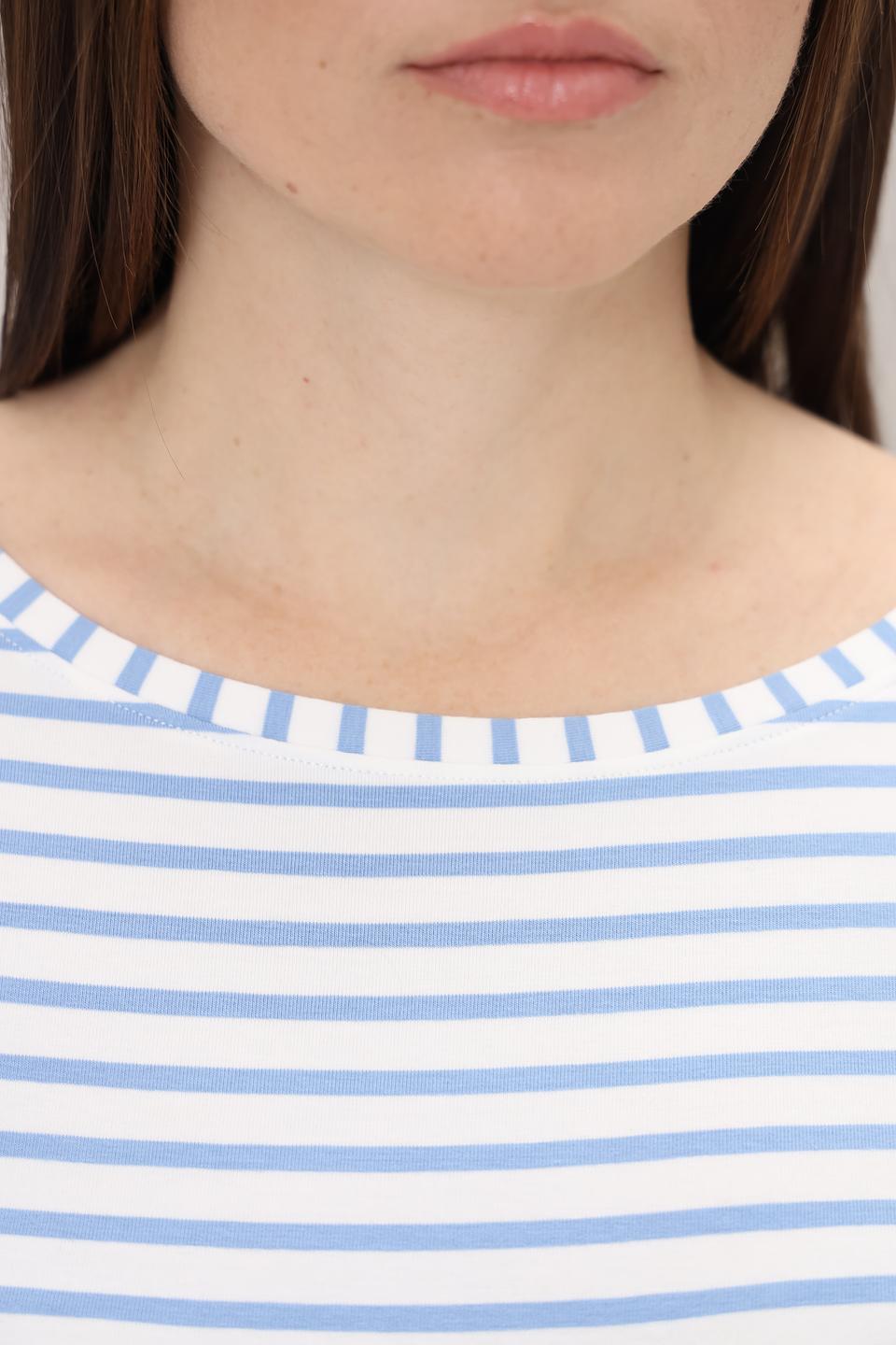 Лонгслив Oui в полоску голубой