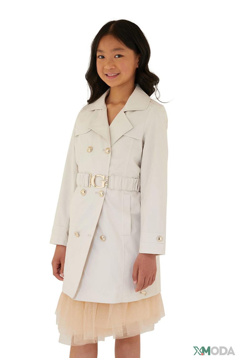 Плащ Guess дев. с поясом бежевый