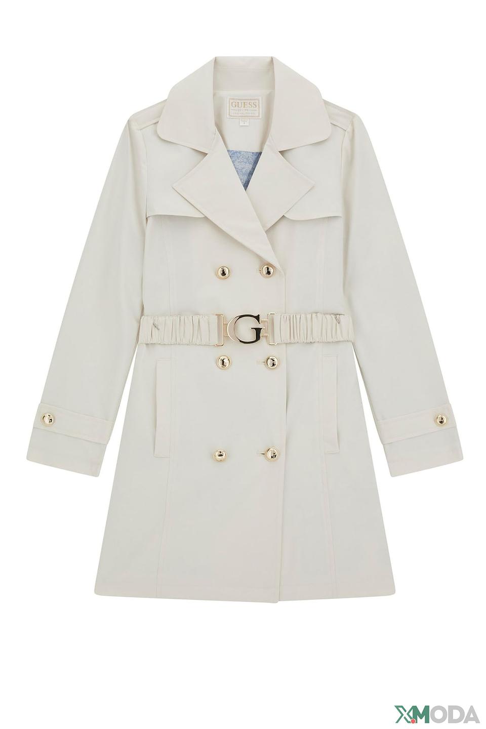 Плащ Guess дев. с поясом бежевый