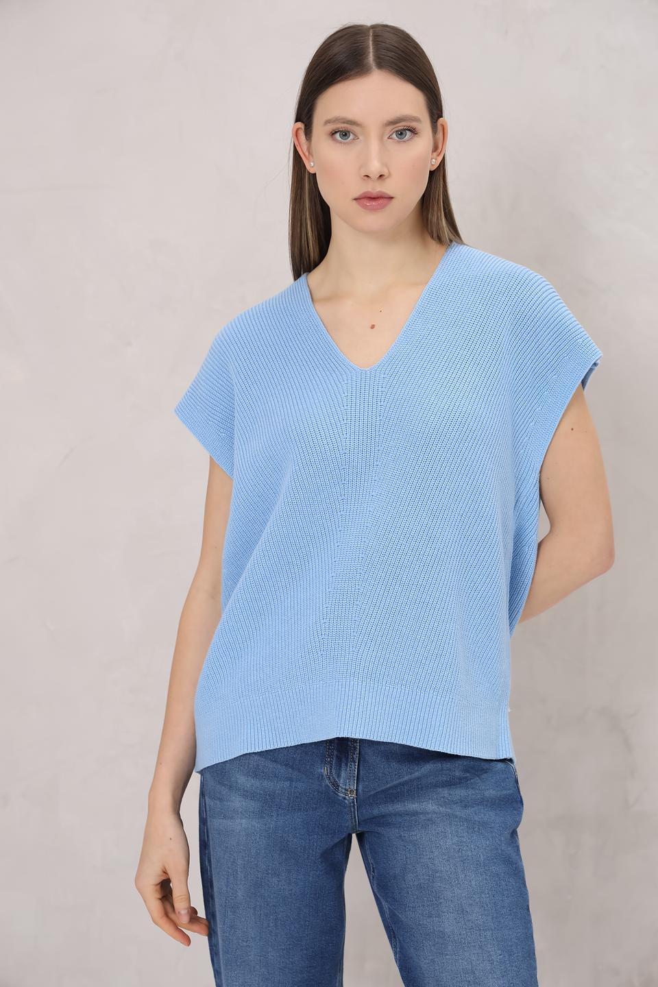 Жилет Tom Tailor голубой вязаный