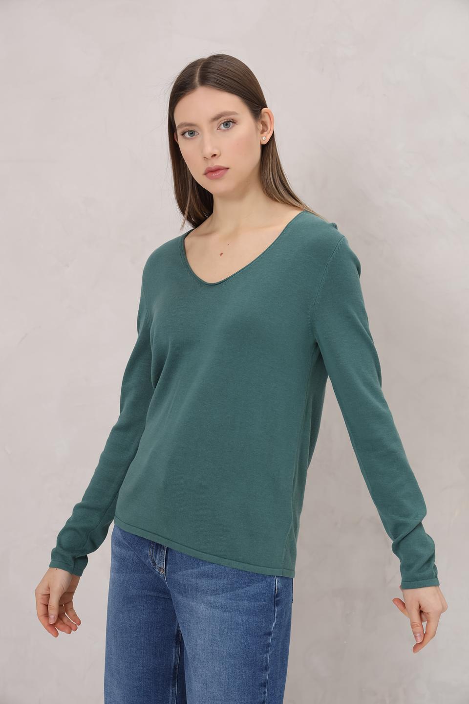 Пуловер Tom Tailor изумрудный