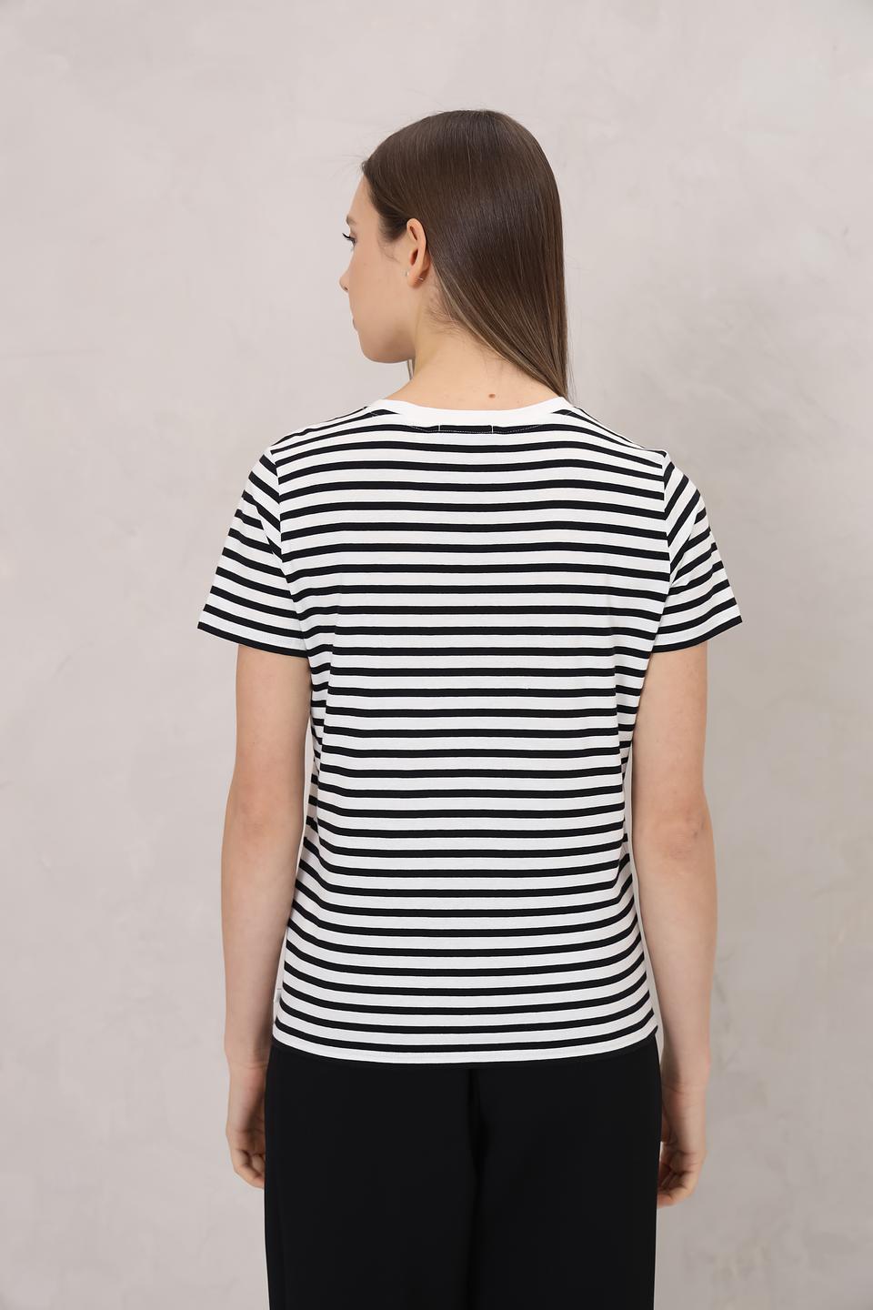 Футболка Tom Tailor в полоску чёрно-белая