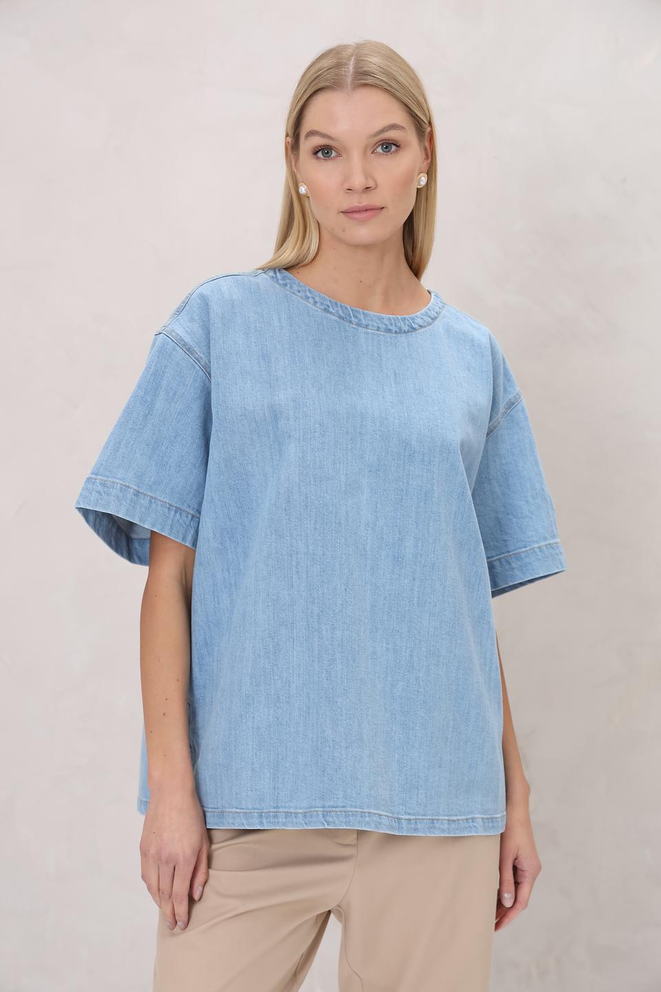 Блуза UNQ джинсовая голубая