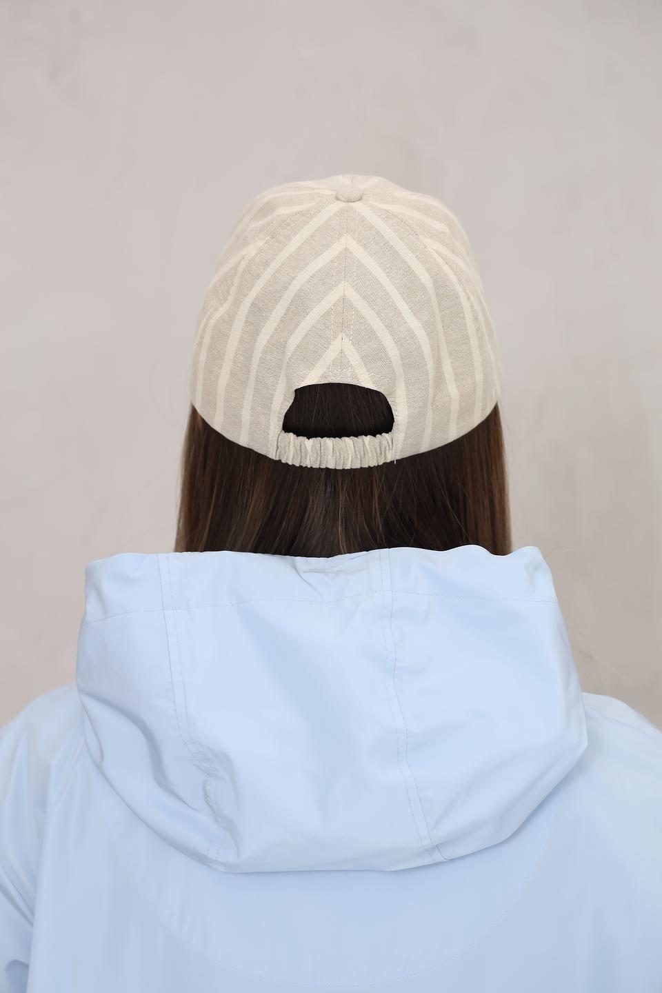 Бейсболка Seeberger в полоску бежевая