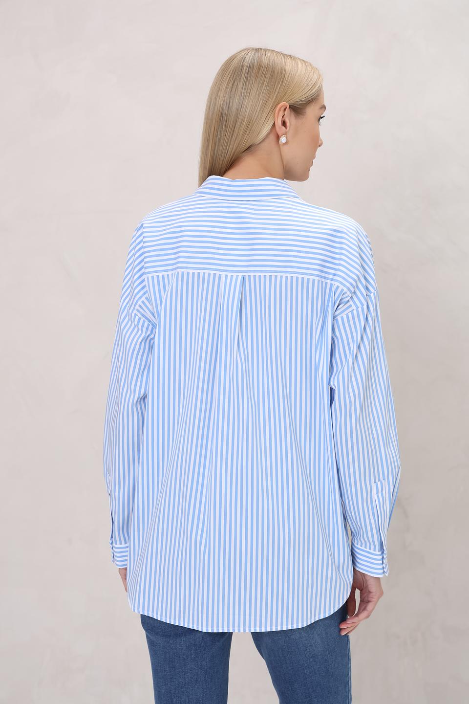 Рубашка Oui в полоску голубую