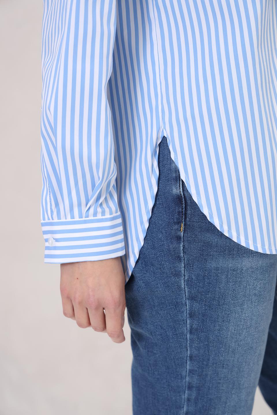 Рубашка Oui в полоску голубую