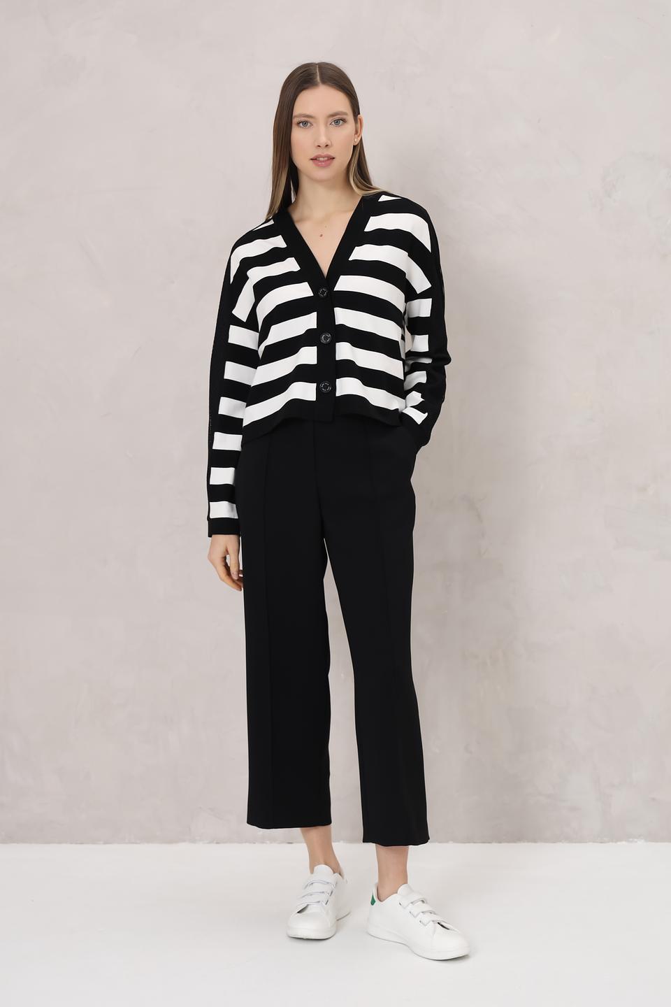 Кардиган Marc Cain в полоску чёрный