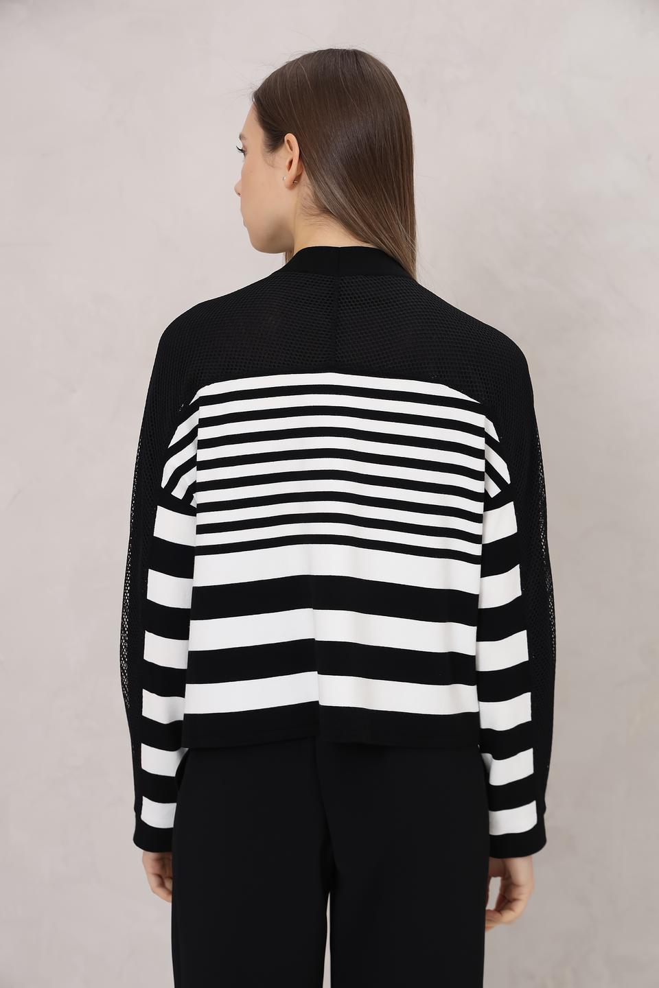 Кардиган Marc Cain в полоску чёрный