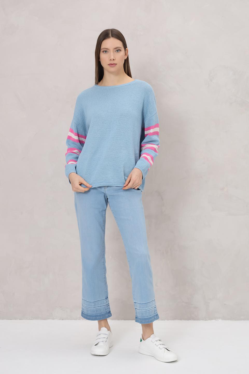 Пуловер Lecomte с полосками голубой