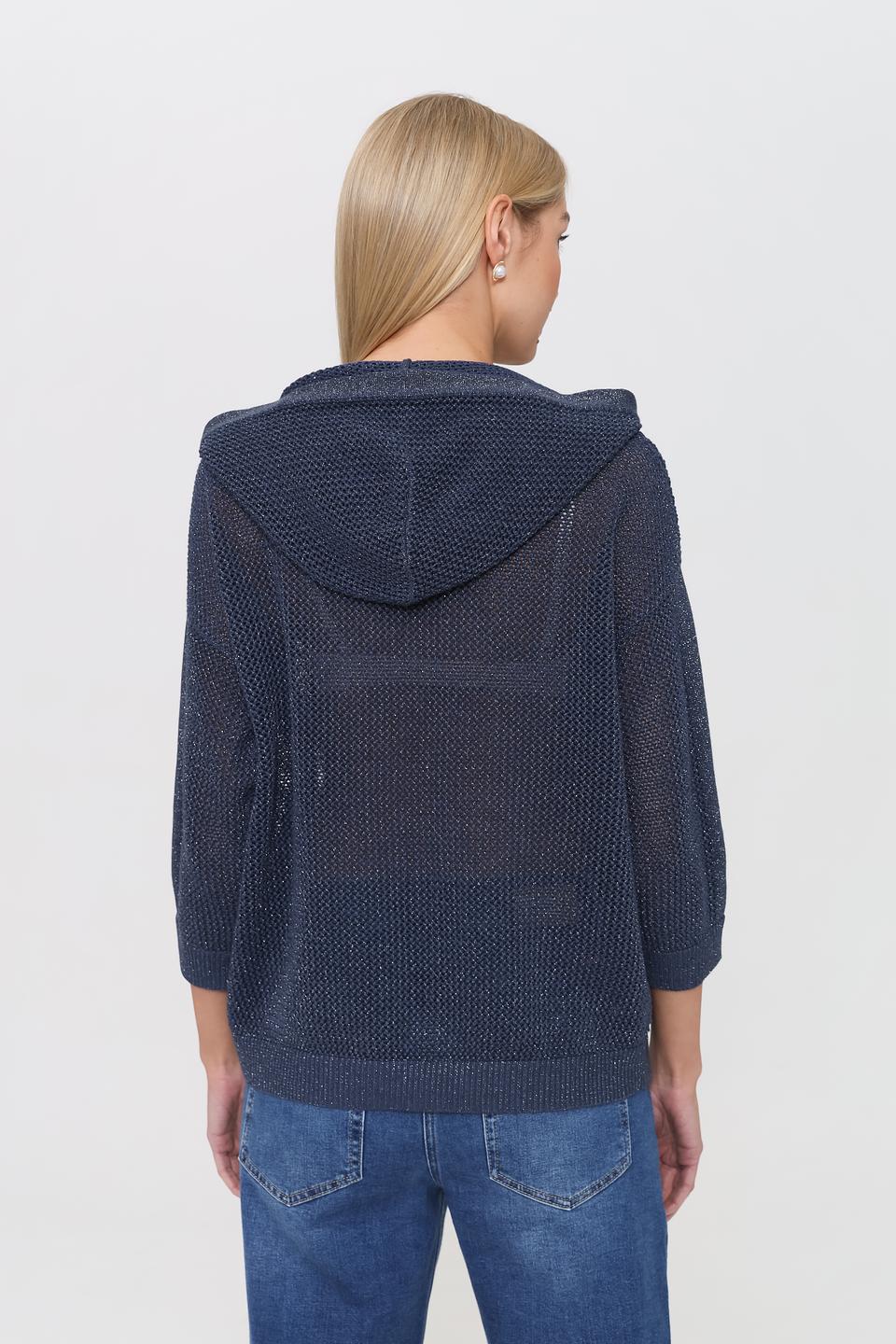 Пуловер Pezzo с капюшоном тёмно-синий