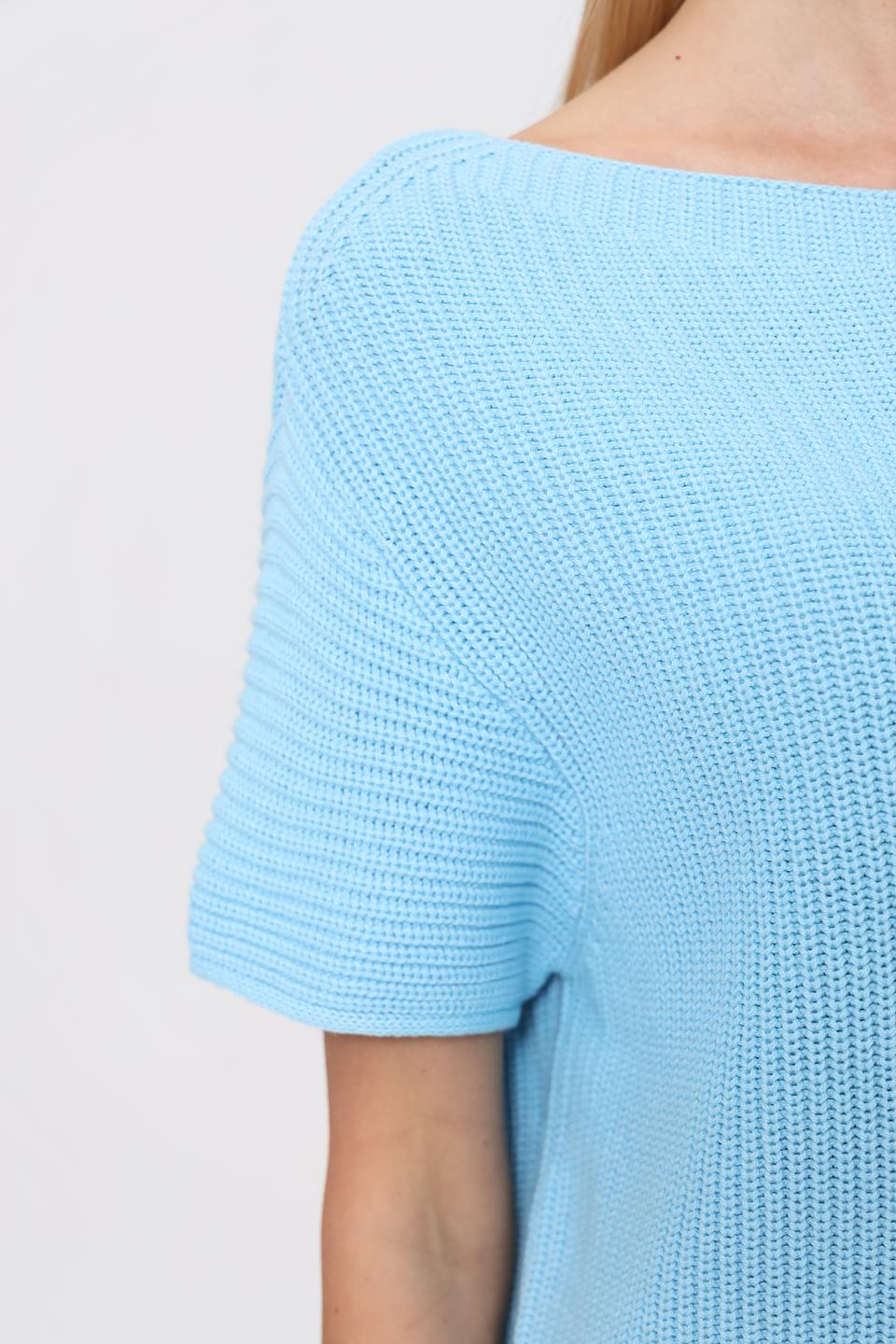 Пуловер Pezzo голубой с коротким рукавом